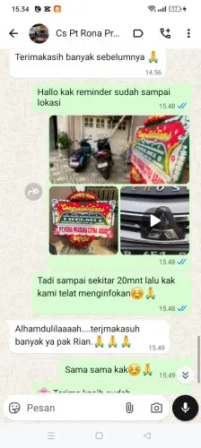 Testimonial Papan Bunga cilacap